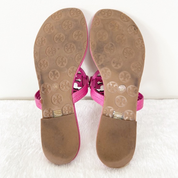 Tory Burch Miller Pink Logo Thong Sandals Size 8M - Picture 6 of 8